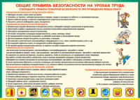 Таблица Общие правила безопасности на уроках труда 1000*1400 винил	  - «globural.ru» - Александров