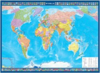 Настенная политическая карта мира с флагами на английском языке - «globural.ru» - Александров