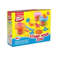 Пластилин на растительной основе Artberry/Stamp Your Zoo 3 бан./35 г со штампами - «globural.ru» - Александров